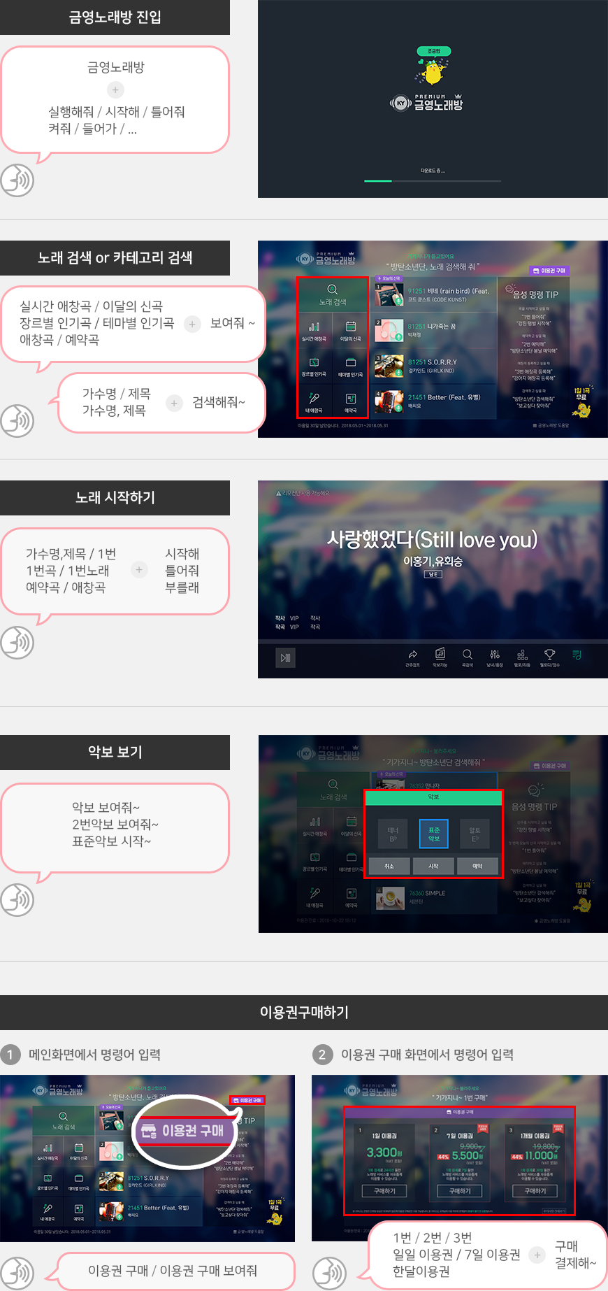 기가지니 AI 금영노래방 이용방법